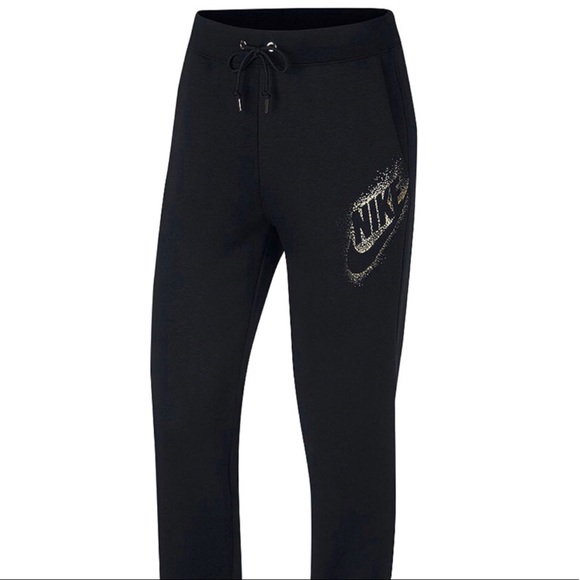 Nike Pants & Jumpsuits Nike Nwt Gold Metallic Logo Jogging Pants Poshmark